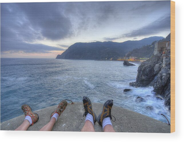 Europe Wood Print featuring the photograph The End of the Day in Monterosso by Matt Swinden