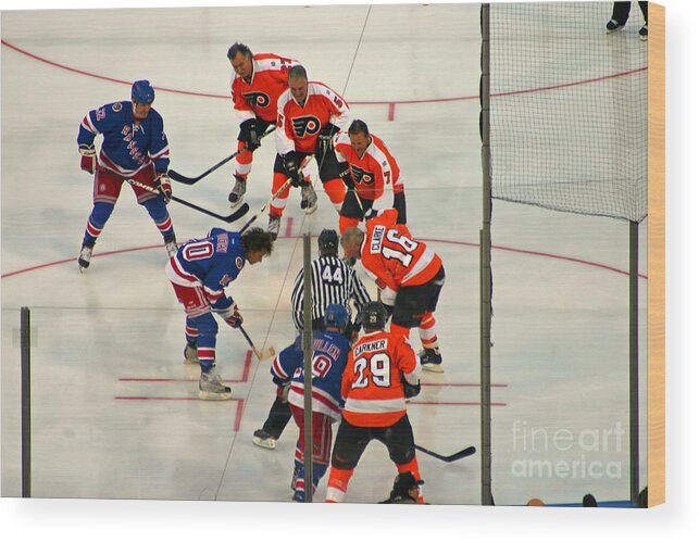 Philadelphia Wood Print featuring the photograph The Faceoff by David Rucker
