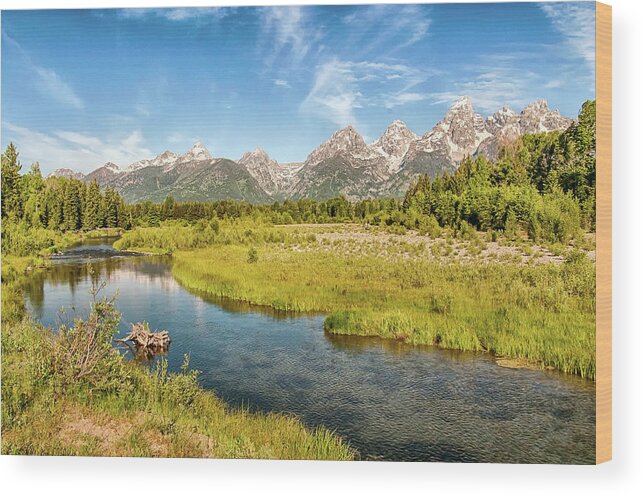 Tranquility Wood Print featuring the photograph The First View At Schwabacher Landing by Ronnie Wiggin
