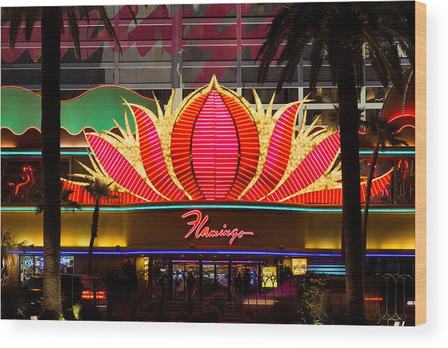 Flamingo Wood Print featuring the photograph The Flamingo Hotel and Casino Las Vegas by Clint Buhler