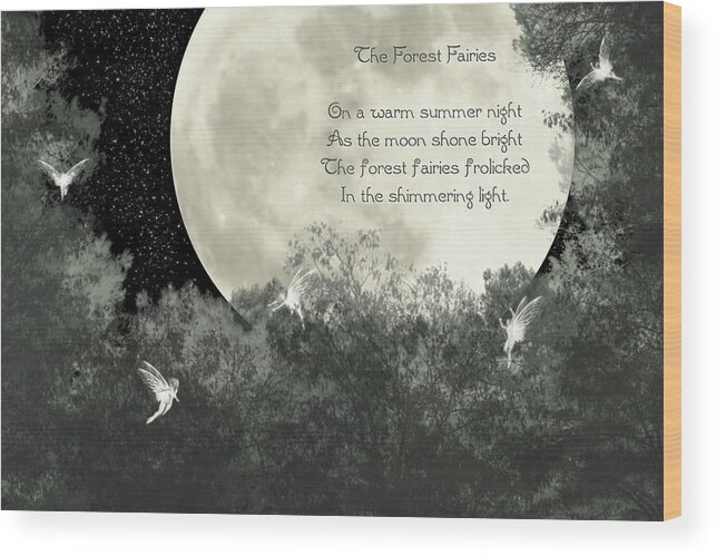 Moon Wood Print featuring the photograph The Forest Fairies by Randi Kuhne
