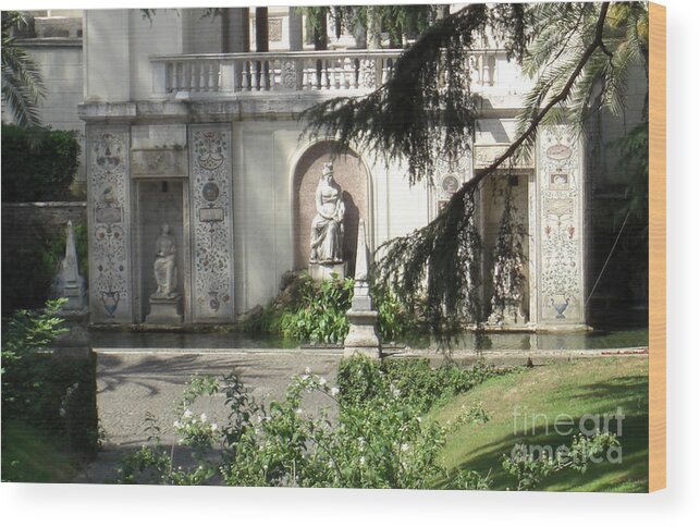 Rome Wood Print featuring the photograph The Garden at the Pope's Private Residence by Deborah Smolinske