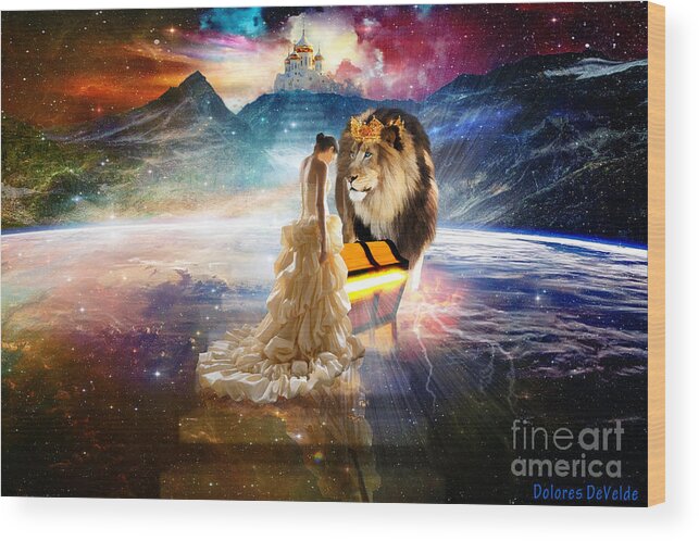 Lion Of Judah Bride Of Christ Kingdom Of Heaven Stairway To Heaven Treasure Of Haven  Wood Print featuring the digital art The Glory Season by Dolores Develde