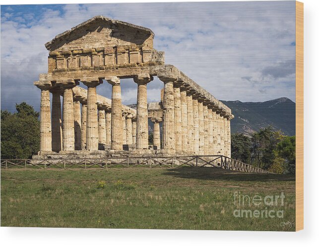 Italy Wood Print featuring the photograph The Greek Temple of Athena by Prints of Italy