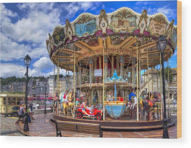 France Wood Print featuring the photograph The Honfleur Carousel by Tim Stanley