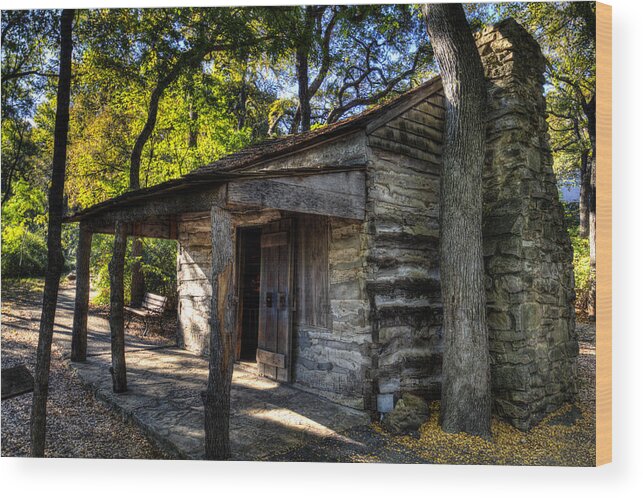 Log Cabin Wood Print featuring the photograph The log cabin by Jonathan Davison