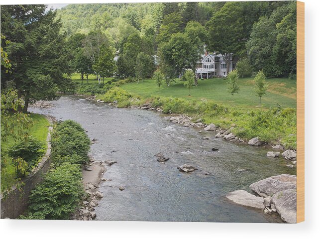 Landscape Wood Print featuring the photograph The Meandering Ottauquechee River by John M Bailey