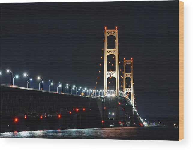 Mackinac Bridge Wood Print featuring the photograph The Mighty Mac by Keith Stokes