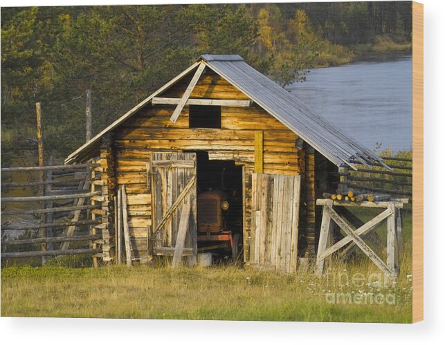 Heiko Wood Print featuring the photograph The Old Barn by Heiko Koehrer-Wagner