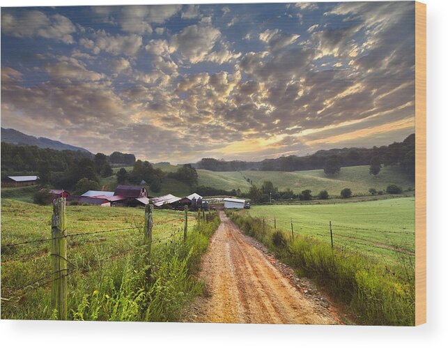 Appalachia Wood Print featuring the photograph The Old Farm Lane by Debra and Dave Vanderlaan
