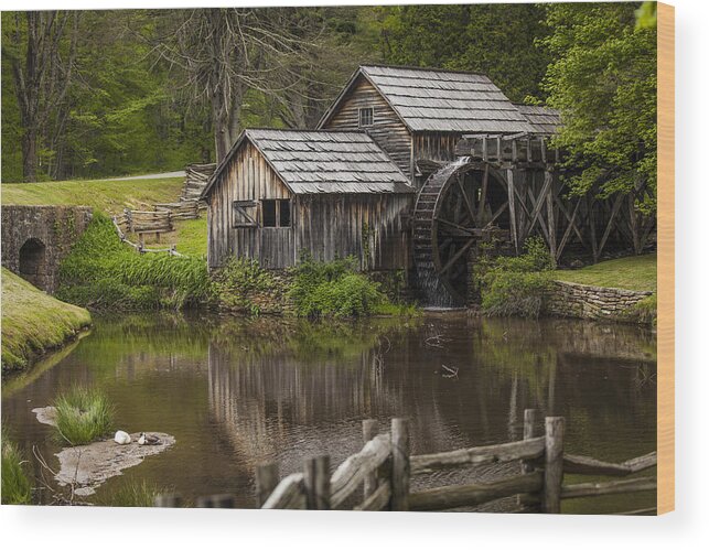Landscapes Wood Print featuring the photograph The Old Mill After the Rain by Amber Kresge
