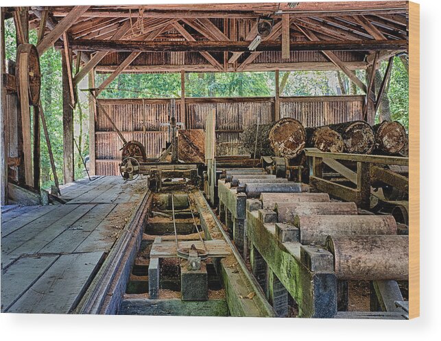 Vintage Wood Print featuring the photograph The Old Sawmill by Betty Depee