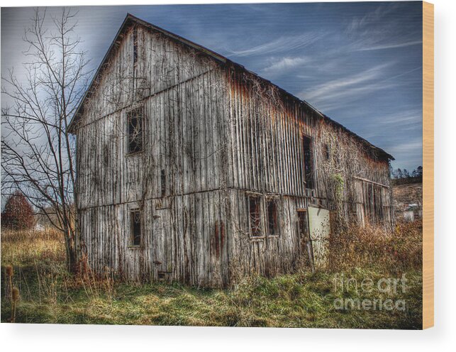 Farming Wood Print featuring the digital art The Old Stables by Dan Stone