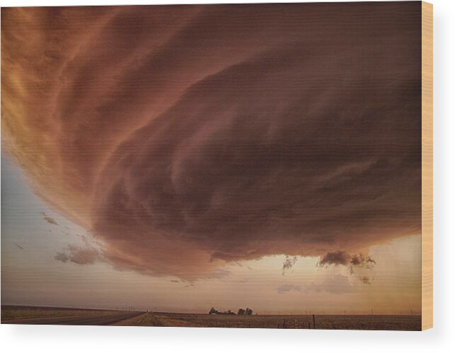 Sky Wood Print featuring the photograph The Pink Storm by Alexander Fisher