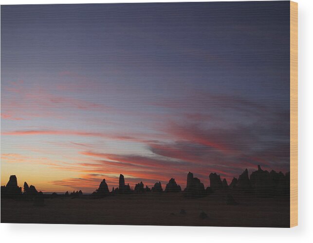 The Pinnacles Wood Print featuring the photograph The Pinnacles 2AM-29302 by Andrew McInnes