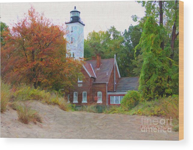 Presque Isle Lighthouse Wood Print featuring the photograph The Presque Isle Lighthouse by Jack Schultz
