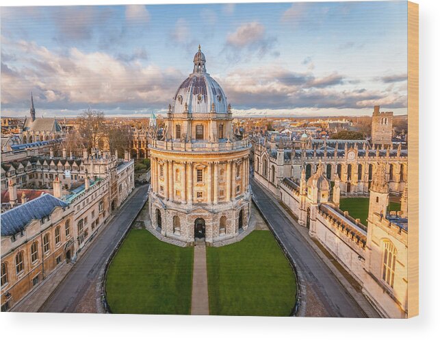 Brasenose College Wood Print featuring the photograph The Radcliffe Camera, Oxford, England by Joe Daniel Price