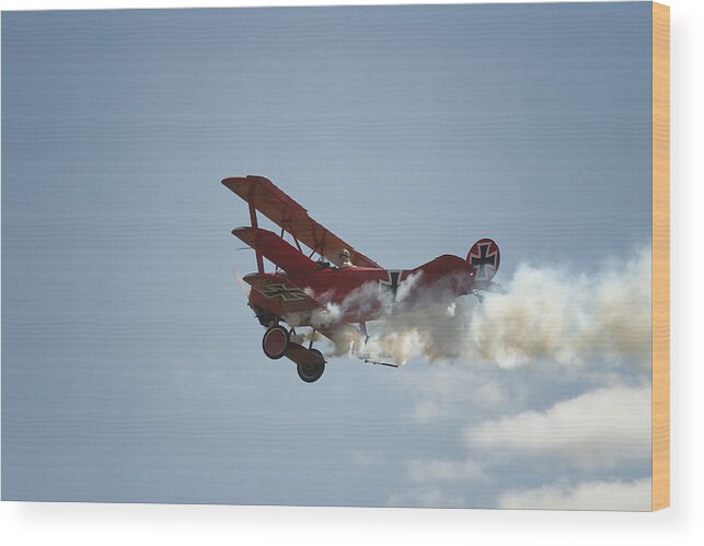 Great War Flying Museum Wood Print featuring the photograph The Red Baron by Gary Hall