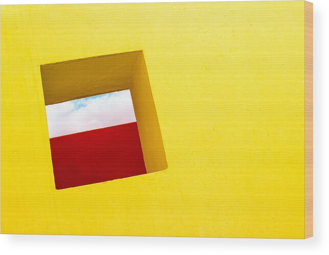 Red Wood Print featuring the photograph the Red Rectangle by Prakash Ghai