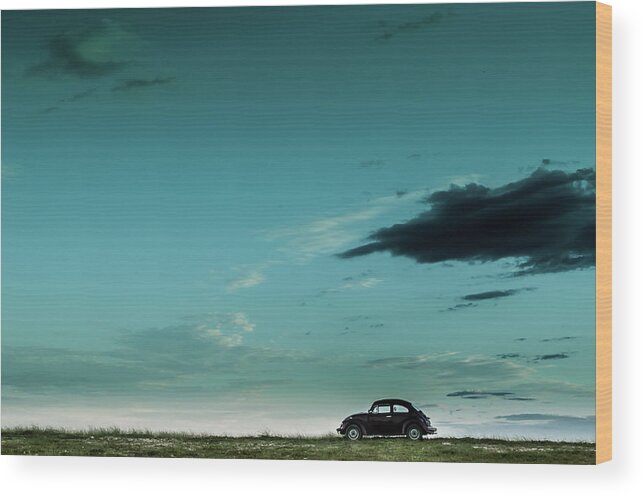Volkswagen Wood Print featuring the photograph The Red Vw Beetle by Camilo Otero