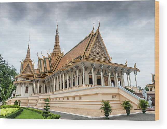 Southeast Asia Wood Print featuring the photograph The Royal Palace And Silver Pagoda In by Tbradford