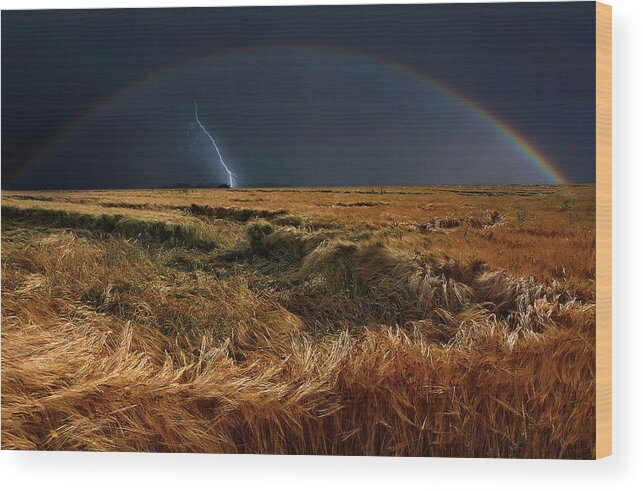 Rainbow Wood Print featuring the photograph The Storm Is Over by Nicolas Schumacher