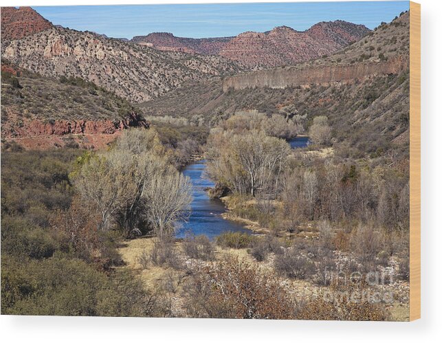 Verde River Wood Print featuring the photograph The Verde River in the Verde Canyon Arizona by Ron Chilston