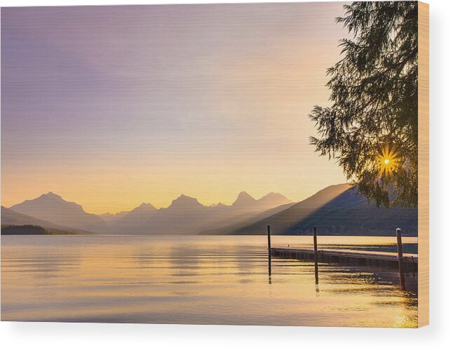 Lake Mcdonald Wood Print featuring the photograph The View from Apgar by Adam Mateo Fierro
