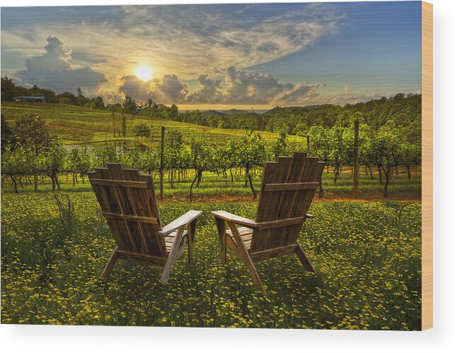 Appalachia Wood Print featuring the photograph The Vineyard  by Debra and Dave Vanderlaan