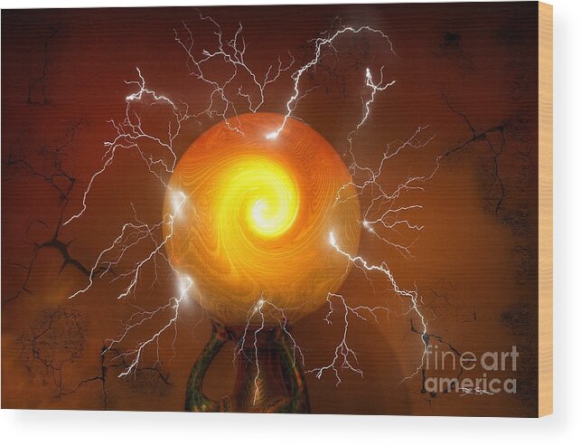 Abstract Wood Print featuring the digital art The Vision by Dan Stone