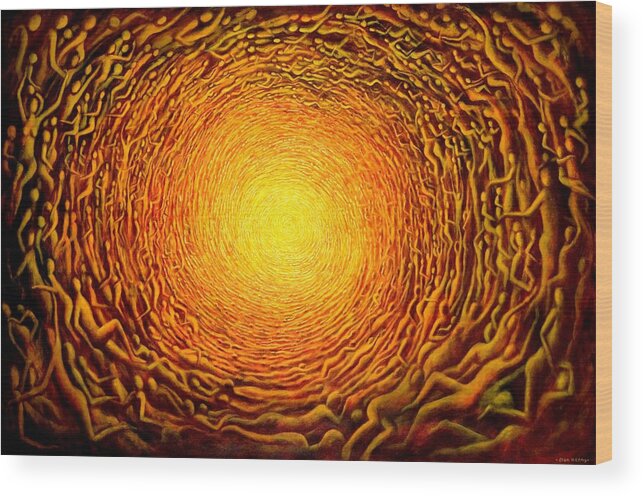  Vortex Wood Print featuring the painting The vortex 2 by Alan Kenny