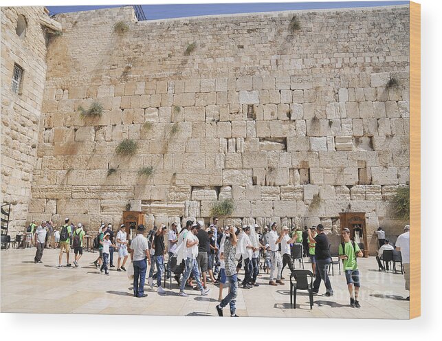 Western Wall Wood Print featuring the photograph The wailing wall by Shay Levy
