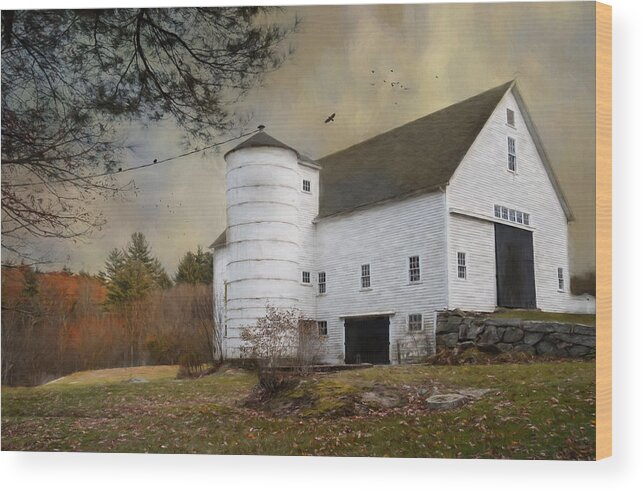 Barn Wood Print featuring the photograph The White Barn by Robin-Lee Vieira