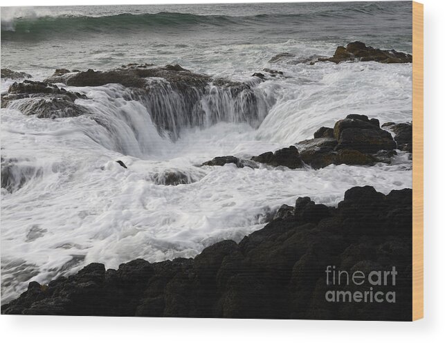 Thor Wood Print featuring the photograph Thors Well Oregon by Bob Christopher