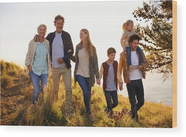 Sibling Wood Print featuring the photograph Three generations of happiness by PeopleImages