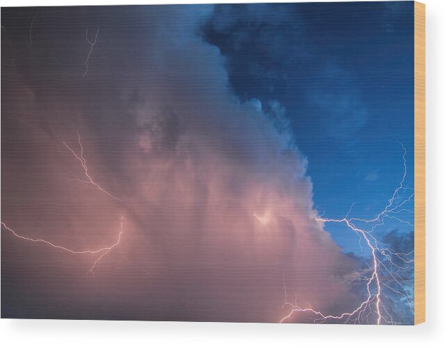 Lightning Wood Print featuring the photograph Thunder God Approaches by Jonathan Davison