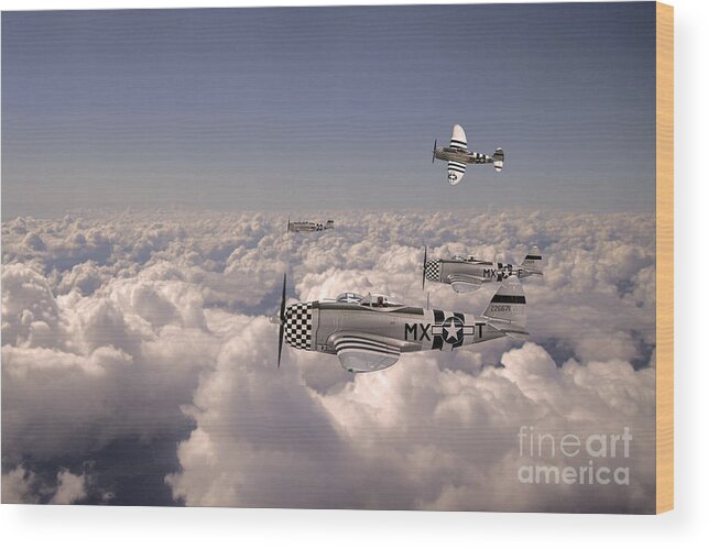 P47 Thunderbolt Wood Print featuring the digital art Thunderbolts by Airpower Art