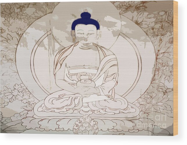 Buddhism Wood Print featuring the photograph Tibet Buddha by Kate McKenna