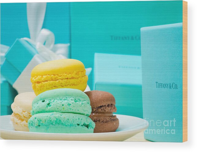 Tiffany Wood Print featuring the photograph Tiffany and Company French Macaron by Jonas Luis