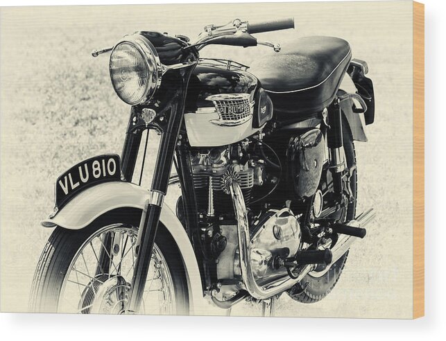 Triumph Tiger T110 Wood Print featuring the photograph Tiger T110 Motorcycle by Tim Gainey