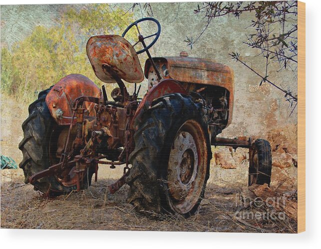 Tractor Wood Print featuring the photograph Time to Sleep by Clare Bevan