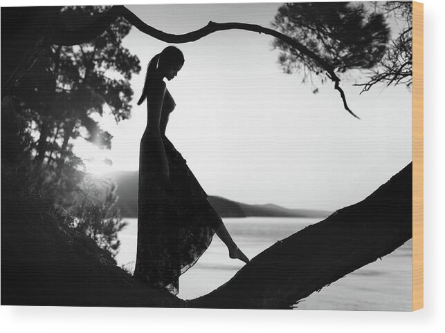 Fine Art Nude Wood Print featuring the photograph Tiniko by Boris Belokonov