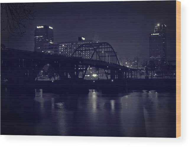 Broadway Wood Print featuring the photograph Tinted Broadway Bridge by Robert Camp