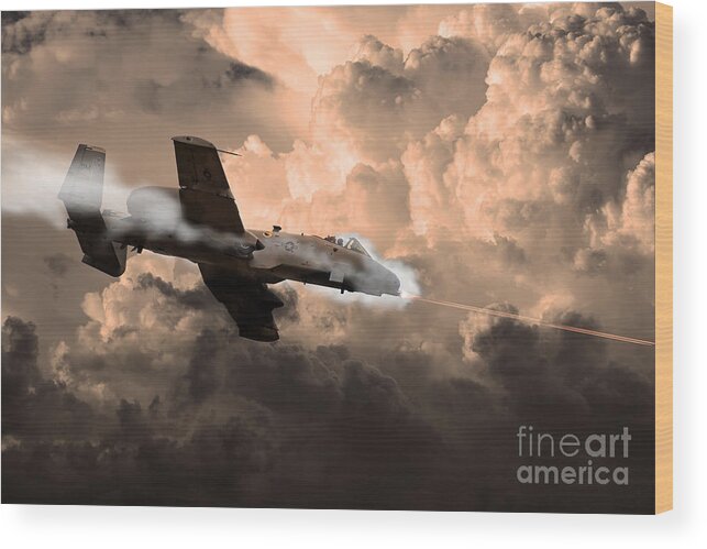 A10 Wood Print featuring the digital art Tipping In by Airpower Art