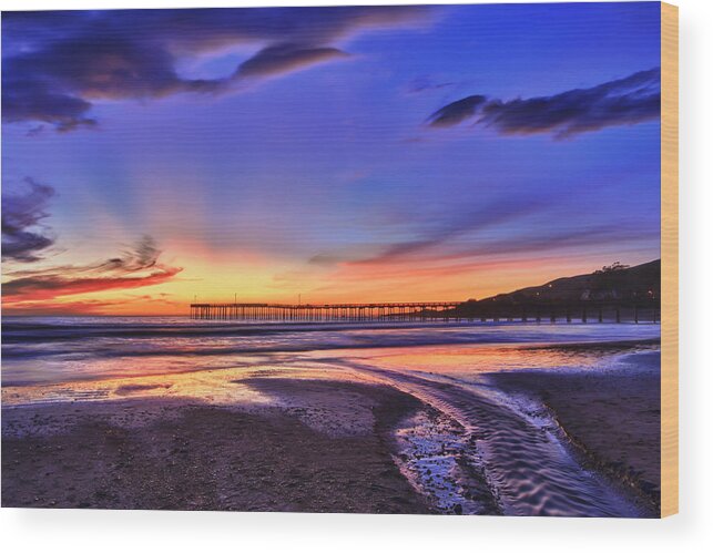 Sunset Wood Print featuring the photograph To The Sea by Beth Sargent