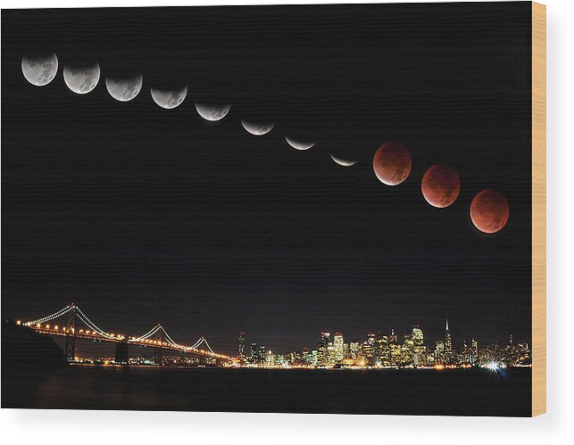 Astrophotography Wood Print featuring the photograph Total Eclipse of the Moon by Joel Thai