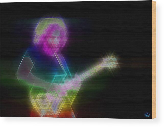 Jerry Garcia Wood Print featuring the digital art Touch of Gray by Kenneth Armand Johnson
