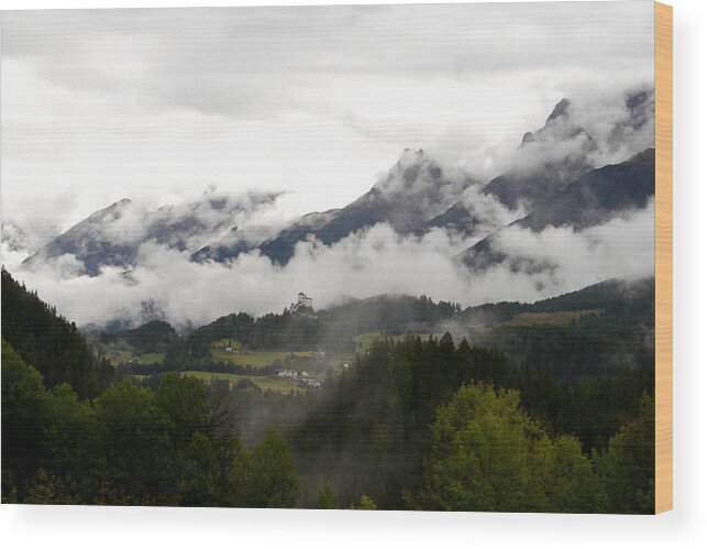 Swiss Wood Print featuring the photograph Touching the clouds by Emanuel Tanjala
