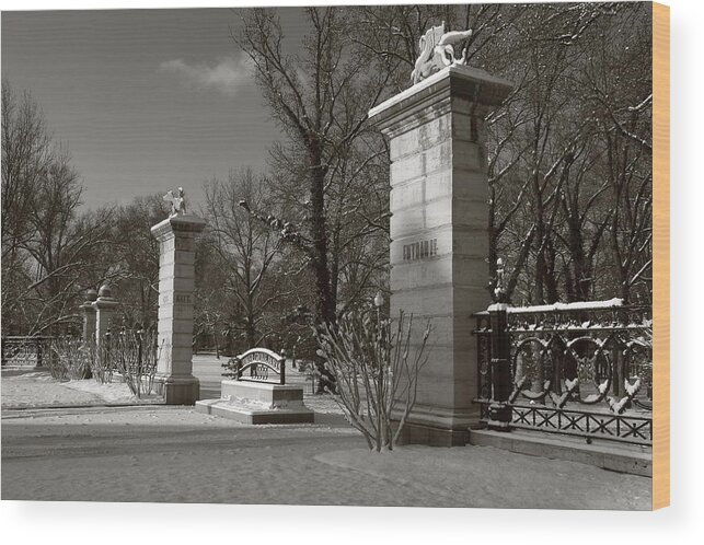 Tower Grove Park Wood Print featuring the photograph Tower Grove East Gate by Scott Rackers