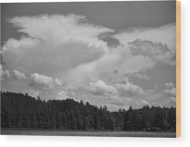 Buck Lake Wood Print featuring the photograph Towering Clouds Over Buck Lake by Dale Kauzlaric